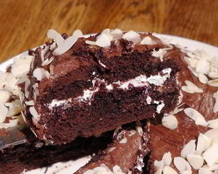 Шоколадный пирог с миндальными хлопьями