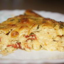 Рецепт Творожный пирог с базиликом, сушеными перцами и томатами