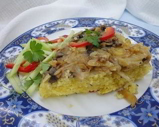 Заливной пирог из кукурузной муки