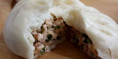 китайские пирожки с лососем