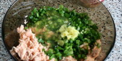 китайские пирожки с лососем