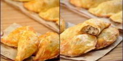 пирожки с грибами из слоеного теста