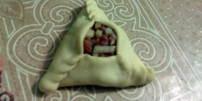 треугольники с картошкой и мясом эчпочмак