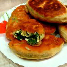 Рецепт Жареных пирожков с рисом, яйцом и зеленым луком