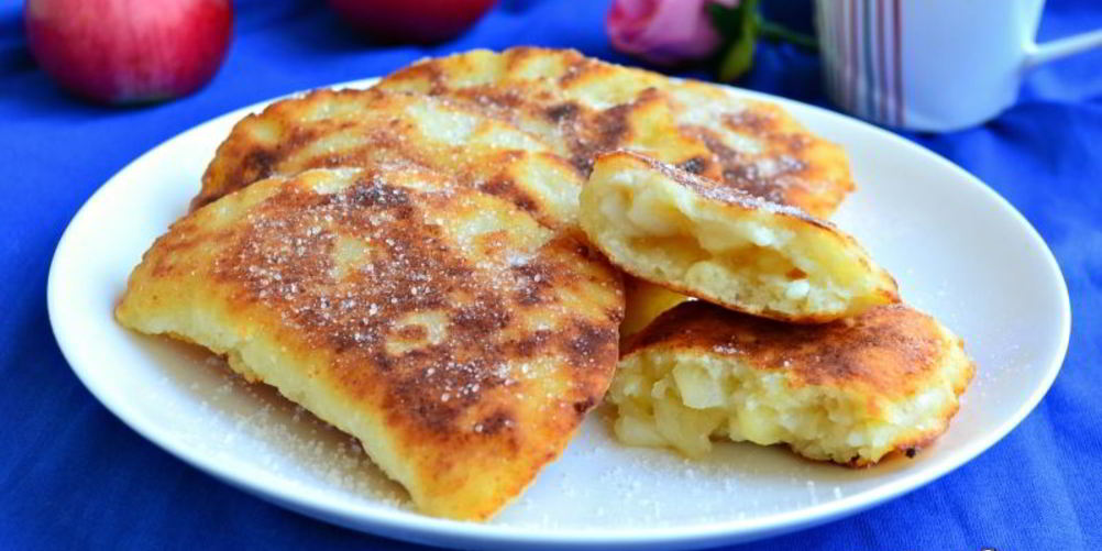Рецепт жареные творожные пирожки с яблоками
