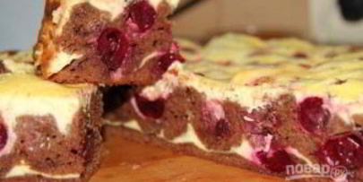 брауни с творогом и вишней