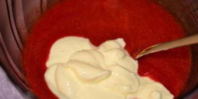 пирожное-мусс клубничное