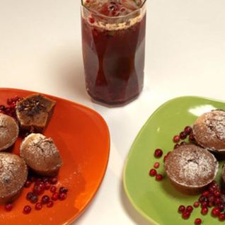 Пирожные с горячим шоколадом