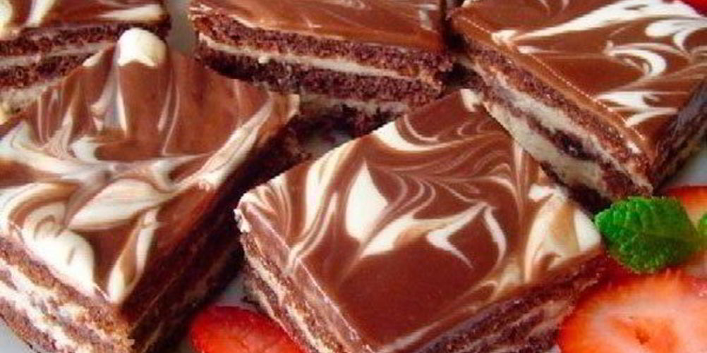 Рецепт праздничное пирожное день-ночь