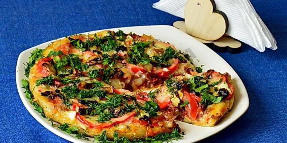 Рецепт мясная пицца с мясом и грибами