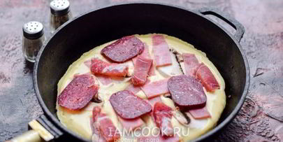 пицца из жидкого теста на сковороде