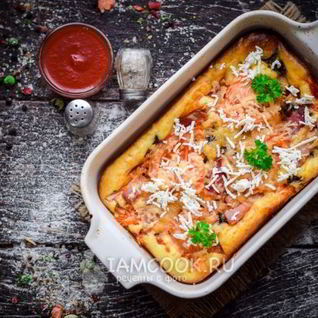 Пицца из жидкого теста в духовке