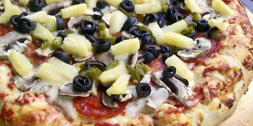 Рецепт пицца с ананасами и грибами