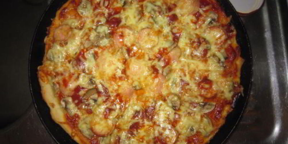 Рецепт пицца с грибами на дрожжевом тесте