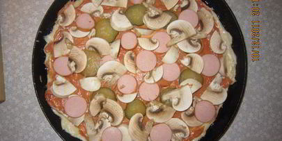 пицца с грибами на дрожжевом тесте