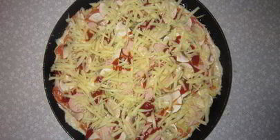 пицца с грибами на дрожжевом тесте