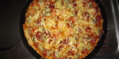 пицца с грибами на дрожжевом тесте