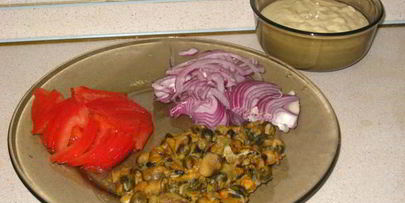 пицца с мидиями