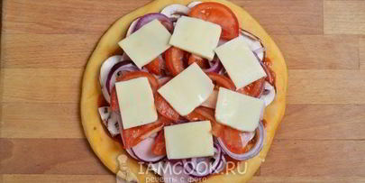 пицца с ветчиной и грибами