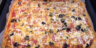 простая пицца на дрожжевом тесте