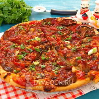 Вегетарианская пицца с баклажанами