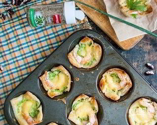 Слойки с брокколи и креветками