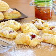 Рецепт Слойки с вареньем из слоеного теста