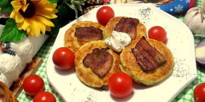 несладкие сырники с беконом