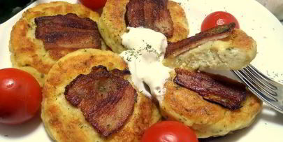 несладкие сырники с беконом