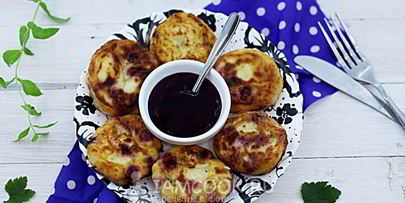 сырники с черной смородиной