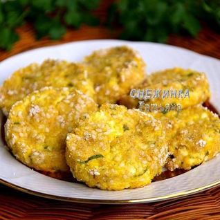 Запеченные сырники с цукини и зеленью
