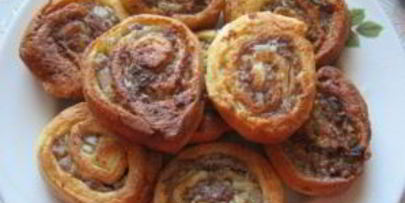 творожное тесто с фаршем