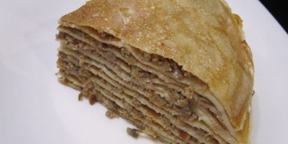 Рецепт блинный торт с фаршем