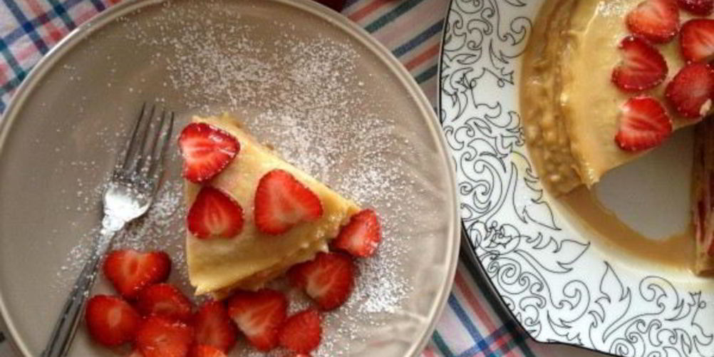 Рецепт блинный торт со сгущенкой