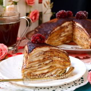 Блинный торт тирамису