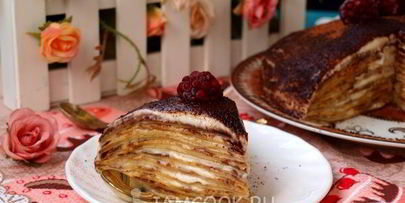 блинный торт тирамису