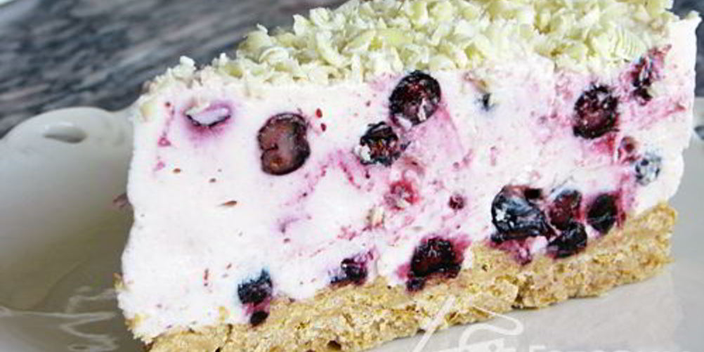 Рецепт черничный торт из легкого сыра с белым шоколадом