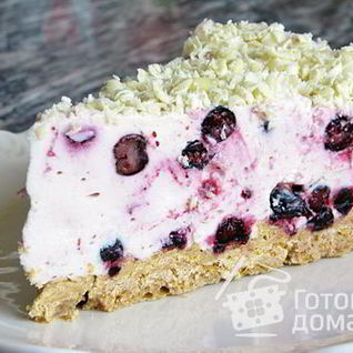 Черничный торт из легкого сыра с белым шоколадом
