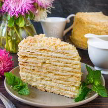 Рецепт Домашний Наполеон с кремом пломбир