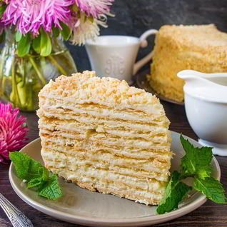 Домашний Наполеон с кремом пломбир