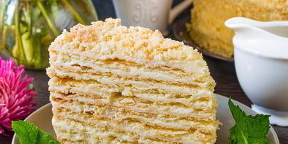 домашний наполеон с кремом пломбир