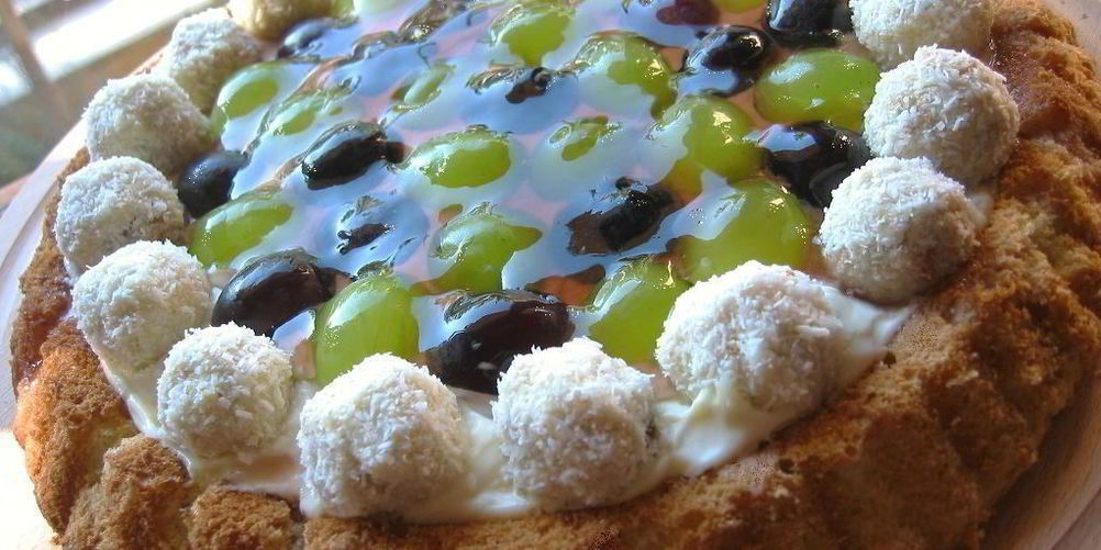 Рецепт итальянский бисквит с виноградом