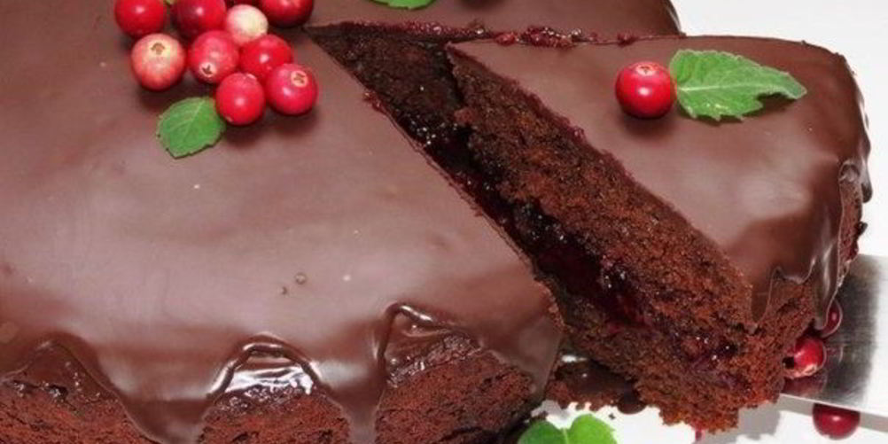 Рецепт шоколадно-клюквенный торт