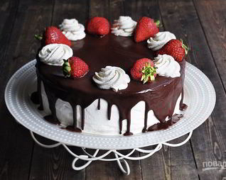 Шоколадный торт с заварным кремом