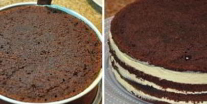 шоколадный торт с заварным кремом