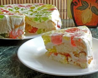 Торт Битое стекло с бисквитом