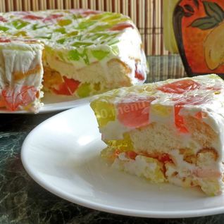 Торт Битое стекло с бисквитом