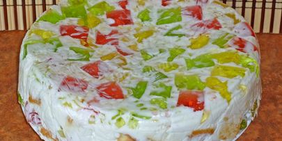 торт битое стекло с бисквитом