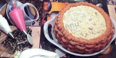 торт корзина с цветами