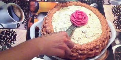 торт корзина с цветами